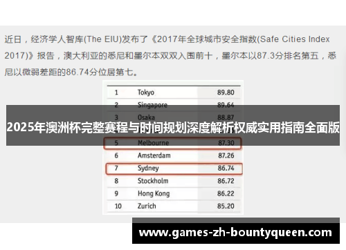 2025年澳洲杯完整赛程与时间规划深度解析权威实用指南全面版 2025年澳洲杯完整赛程与时间规划深度解析权威实用指南全面版