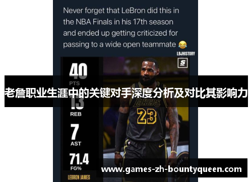 老詹职业生涯中的关键对手深度分析及对比其影响力